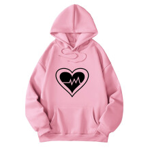 Women's Oversized Casual Hoodies with Love Heart Print, Loose Fit, Round Neck, Long Sleeve Sweatshirts – Compatible with Daily Wear & Plus Sizes