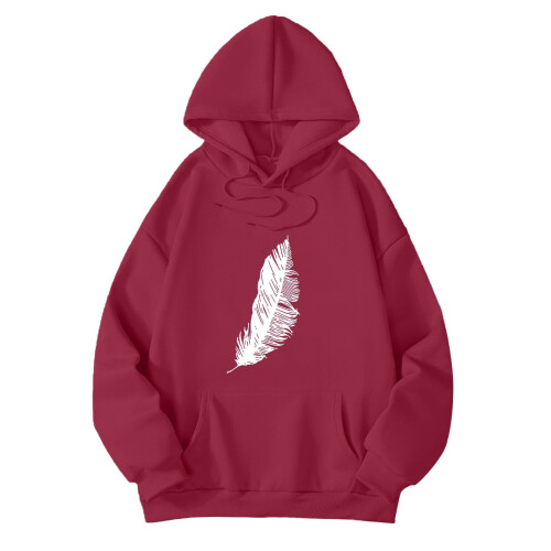 Γυναικεία oversized casual φούτερ με κουκούλα, φαρδιά τυπωμένα φούτερ με στρογγυλή