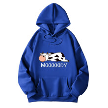 Dam Casual Hoodies Överdimensionerade Lös Passform Mode Ko Mönstrade Rund Hals Långärmade Tröjor För Vardagsbruk Dam Trendig Grafisk Tröja