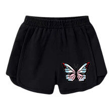 Barnshorts för flickor, vardagsshorts, bekväma, moderiktiga, söta, tryckta, lösa shorts, vardagskläder, säckiga fritidsbyxor för flickor, 7-8