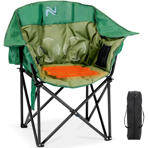 Oversized Heated Camping Chair 400 lbs capacity USB heating