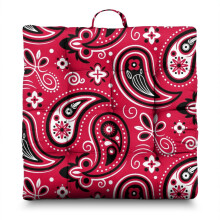 Boho Meditation Pillow, Paisley Square Floor Pillow for Sitting Comfort, Yoga Cushion 22 x 22