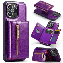 Detachable Back Cover Wallet Case with Card Holder & Magnet – Compatible with iPhone 15/14/13/12/11 Pro/Pro Max/Plus, Leather