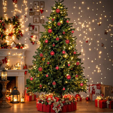 44PCS Red Glitter Shatterproof Christmas Ornaments Set for Tree, Garland, Wreath – Indoor/Outdoor Holiday Decor