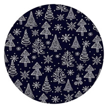 52-inch Round Christmas Tablecover with Elastic Edge – Compatible with Most 52" Tables