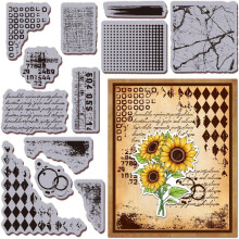 Retro Stains Background Cling Gummistämpel 20,7 x 18 cm, EVA prægestempel med blæktekstur til gør-det-selv scrapbooking, kortfremstilling og
