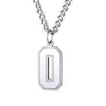Collana da donna con ciondolo a numero in acciaio inossidabile color argento0