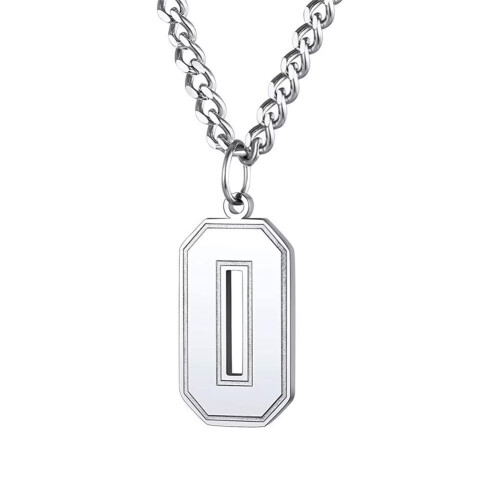 Halsband med siffror i rostfritt stål för kvinnor, silver0