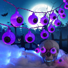 Halloween LED-lichtslinger met spookogen, 3 meter lang
