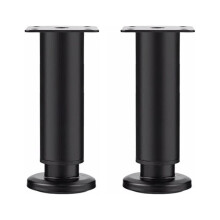 BE-TOOL 2PCS 7-12 inch Adjustable Metal Furniture Legs Bed Support Legs Replacement Legs for Sofa Tables Chairs Footstools Black