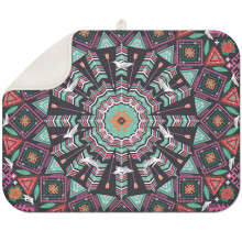 Boho floral dish drying mat 18x24 Inch made of microfiber, absorbent and quick-dry, great for protecting countertops from moisture