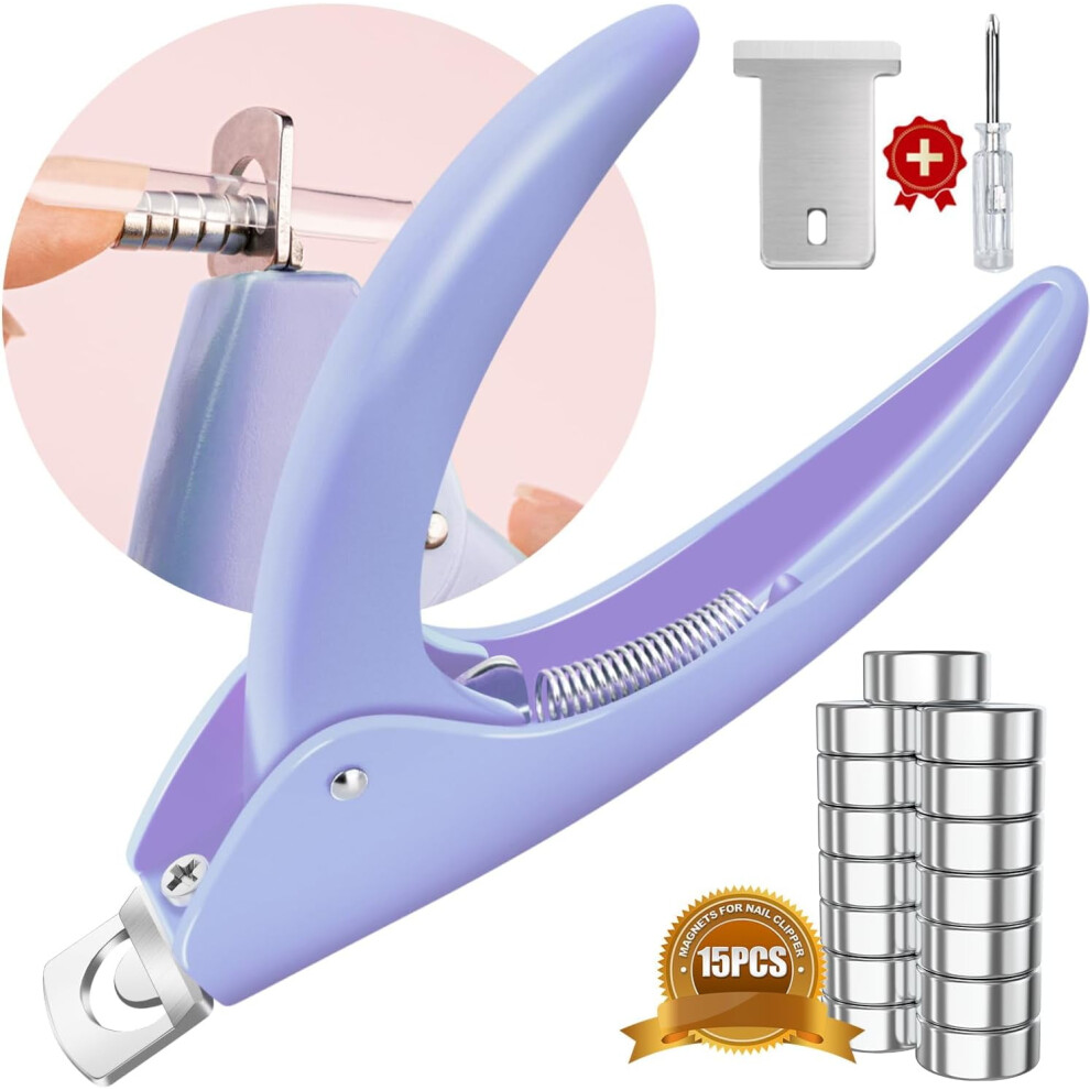 Chameleon Premium Adjustable Nail Clippers with Magnets & Sizers for Acrylic Nails, Stainless Steel, Compatible with Sharp Blade Clip Tool