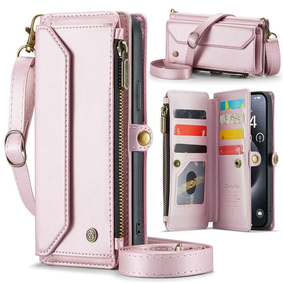 Iphone 15 Wallet Case Â Flip Zipper, Magnetic Stand, Card Slot, Lanyard, Shockproof, Compatible With Iphone 15 9489952802596