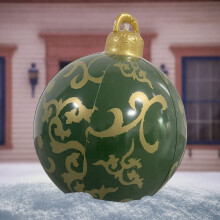 Boule de Noël gonflable géante en PVC de 61 cm (24 pouces) pour la décoration de terrasse extérieure