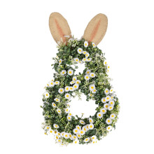 Easter Bunny Wreath with Hydrangea – Spring Front Door & Wall Decor for Indoor/Outdoor Use