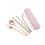 Rose Gold Titanium-Coated Cutlery Set Fork Spoon Chopsticks 1