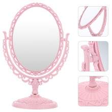 Oval Pink Vanity Mirror for Makeup 2X Magnification