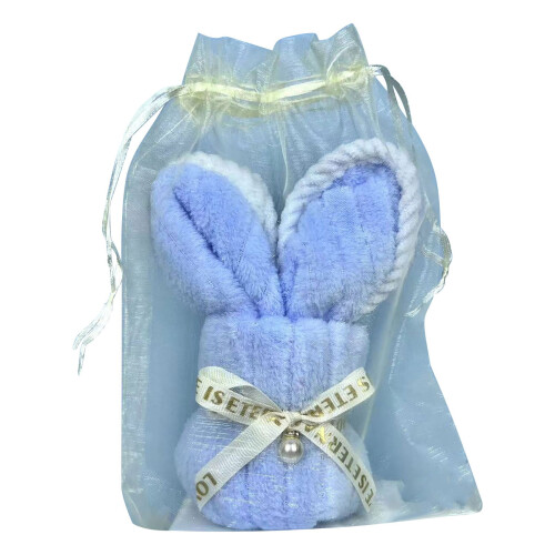 Blue Bunny Fleece Towel Easter Gift 50x25 cm