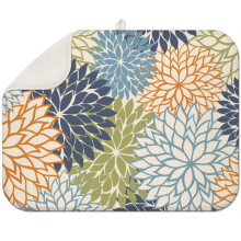 18x24 Inch kitchen mat in boho floral style, crafted from microfiber, washable and perfect for drying dishes and cookware