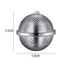 Filtro a sfera per spezie con catenella, 1 pezzo, infusore in acciaio inox 304, filtro per spezie antiruggine, filtro per tè.