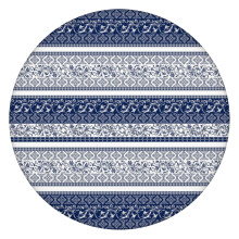 Boho Round Tablecloth Waterproof Oxford Material, Elastic Edge Fit for 45-52" Tables, Ideal for Family Meals and Picnics
