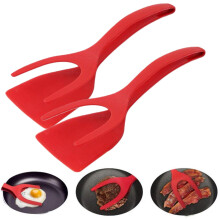 2-in-1 Grip and Flip Tongs for Eggs Pancakes Fish 2 Pack