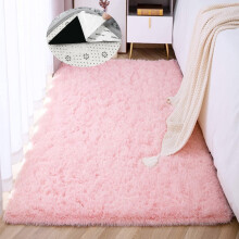 Alfombras de área suaves y mullidas de color rosa, rectangulares, de 31" x 63", esponjosas, absorbentes de agua y con base antideslizante.