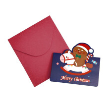 Carte de Noël 3D pliable, décor de bureau, scène festive