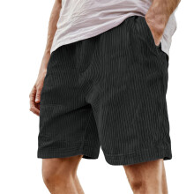 Träningsshorts Herr Bekväma Bomullsshorts Med Elastisk Midja Lätta Sommarstrandshorts Med Fickor Svarta, Storlek M