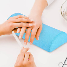 Coussin pour les mains pour nail art violet, amovible et lavable