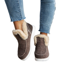 Scarpe slip-on casual da donna in peluche con punta tonda in materiale EVA