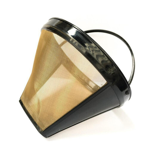 Seebee Stainless Steel Reusable Size 4 Cone Shape Permanent Filter Coffee Ba