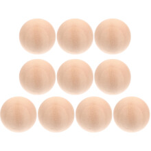 Solid Wood Balls Wooden Ball Khaki 10pcs