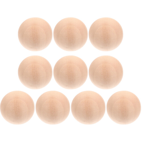 Solid Wood Balls Wooden Ball Khaki 10pcs