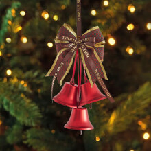 Décoration de Noël Clochettes à nœud papillon Rouge 20 cm