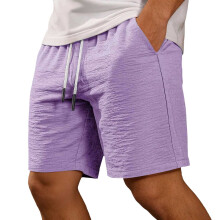 Pantaloncini da uomo casual, vestibilità comoda ed elasticizzati, colore viola, taglia M