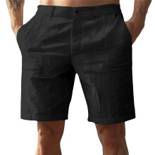 Herr Baggy Sweat Shorts Bekväma Bomullsshorts med Resår i Midjan Lätta Sommarstrandshorts Herrmode Svarta, Storlek XL