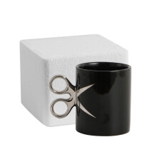 Mug en céramique plaquée or et argent avec anse texturée