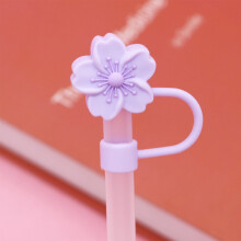 Couvercle de paille en silicone anti-éclaboussures à motif floral pour