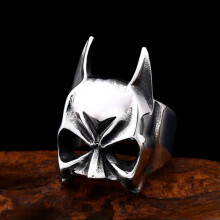 Bague masque de chauve-souris en acier inoxydable, style gothique, bijou pour homme, taille 10