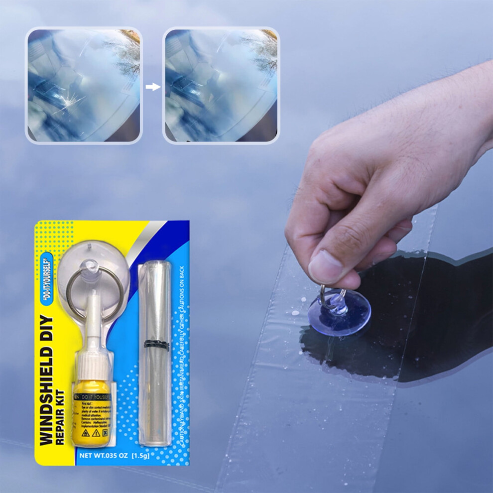 Egymen Car Windshield Crack Repair Tool Kit With Transparent Curing Glue Â Compatible With Auto Glass & Phone Screens 9489952003047