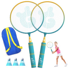 Badminton-Schlägerset für Kinder, Softgriff, großer, leichter Federball, Tragetasche