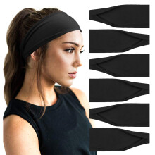 6er-Pack Yoga-Stirnbänder für Damen, elastisch, nicht‑Schwitzbänder zum Anziehen für Fitness, Laufen und den täglichen Sport
