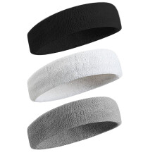 Sport-Stirnband für Damen und Herren, feuchtigkeitsableitendes Schweißband aus Baumwollfrottee für Tennis, Basketball, Laufen und Fitnessstudio