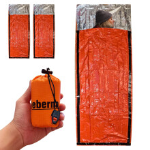 2er-Pack Notfallschlafsäcke, tragbare wasserdichte Überlebensdecken für Camping und Wandern