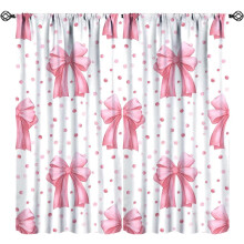 Watercolor Red Bow Curtains Abstract Confetti Pink Polka