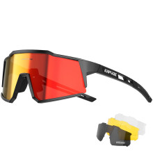 Polarized Sports Cycling Sunglasses for Men Women, TR90 Frame, Single or 4 Interchangeable Lenses Bike Glasses