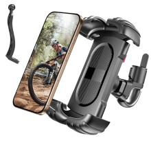 Handyhalterung für Fahrrad/Motorrad mit 2 Klemmen, 360-Drehung für Handys von 4,92 bis 6,8 Zoll