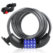 Lucchetto antifurto a cavo con combinazione resettabile a 4 cifre per biciclette, e-bike e scooter.