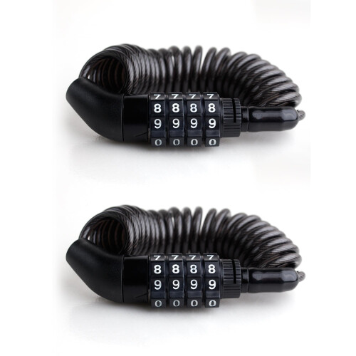 4 Digit Retractable Combination Cable Lock Anti Theft for Helmet Luggage Stroller 2 Pcs